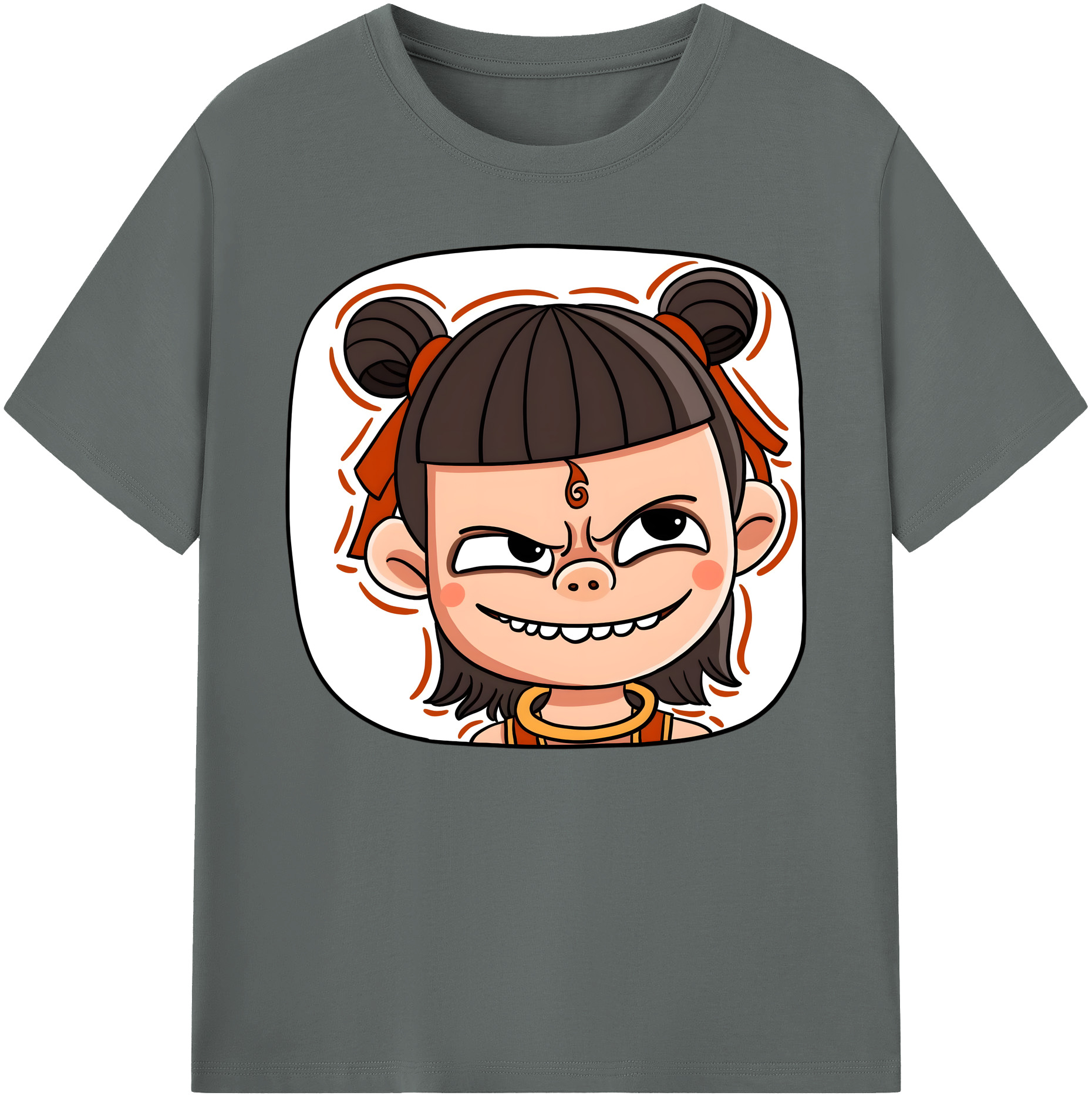 （画像用） Ne Zha 2 ナタ 魔童の大暴れ 綿100％ メンズ半袖Tシャツ｜肌触りやわらか＆通気性